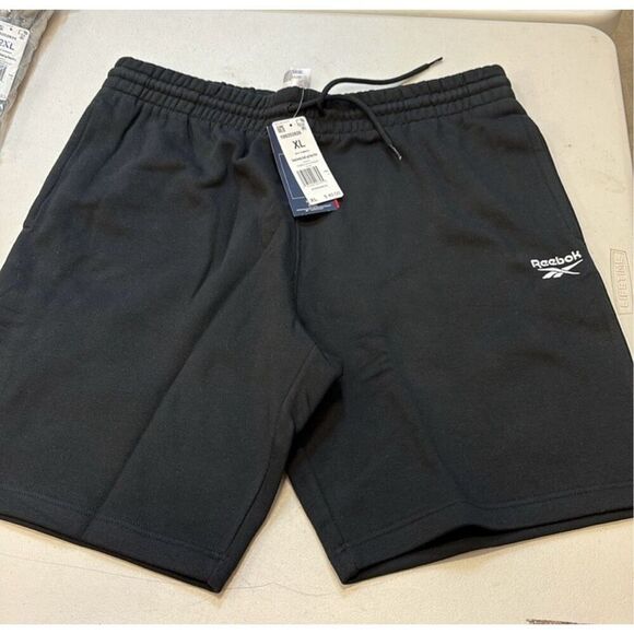 REEBOK - NWT - Men's Sz XL - "Identity" Small Logo Fleece Shorts in Black - Picture 10 of 16